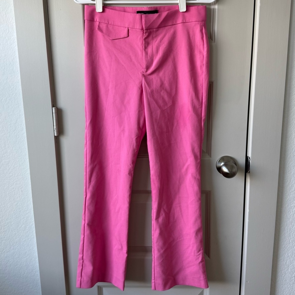 Zara Women’s Pink Mini Flare Trousers Size Small With Pockets